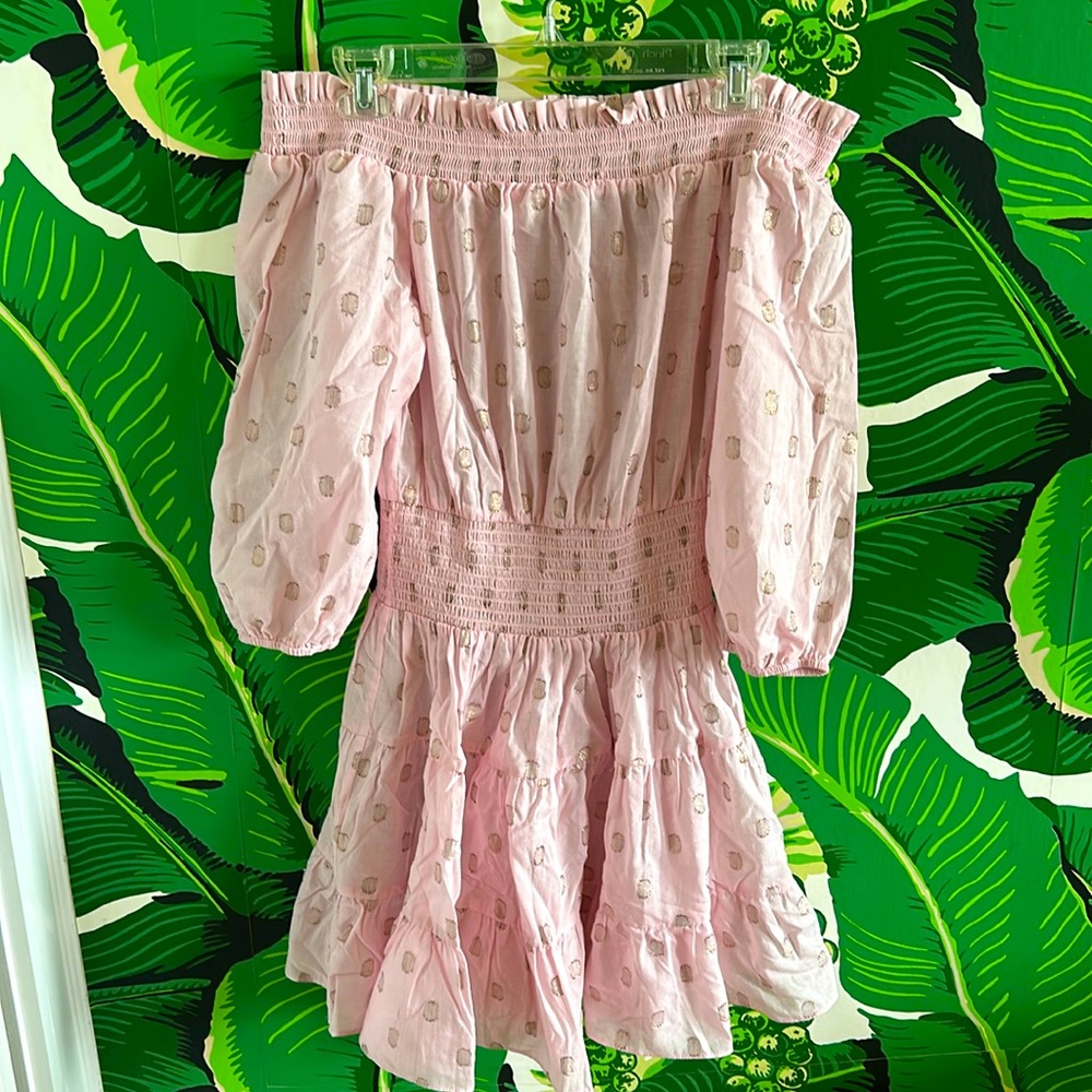 NWT Shoshanna Dress/ Coverup in Pink/Bronze Metallic, Size S